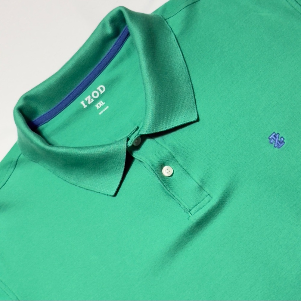 Izod Men's Mesh Polo Shirt in Vibrant Green Size‎ XXL Excellent